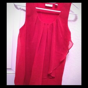 NY and Company Magenta Sleeveless Frilly‎ Top